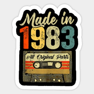 40Th Birthday Gift Vintage Made In 1983 Cassette 40 Year Old Sticker